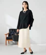 K2KBD50049 a.v.v(アー・ヴェ・ヴェ) ツイードペプラムトップス ネイビー