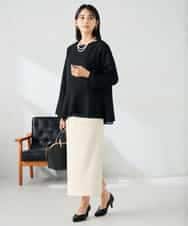 K2KBD50049 a.v.v(アー・ヴェ・ヴェ) ツイードペプラムトップス ネイビー