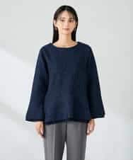 K2KBD50049 a.v.v(アー・ヴェ・ヴェ) ツイードペプラムトップス ネイビー