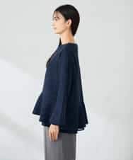 K2KBD50049 a.v.v(アー・ヴェ・ヴェ) ツイードペプラムトップス ネイビー