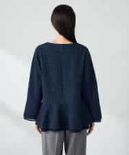 K2KBD50049 a.v.v(アー・ヴェ・ヴェ) ツイードペプラムトップス ネイビー