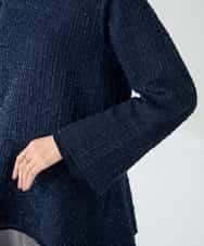 K2KBD50049 a.v.v(アー・ヴェ・ヴェ) ツイードペプラムトップス ネイビー