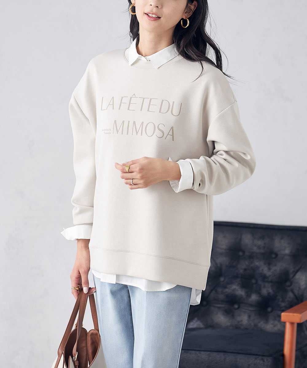 大人のロゴ刺繍ダンボールスウェット(カットソー・Tシャツ