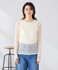 K2KED04029 a.v.v(アー・ヴェ・ヴェ) ストレッチレーストップス アイボリー