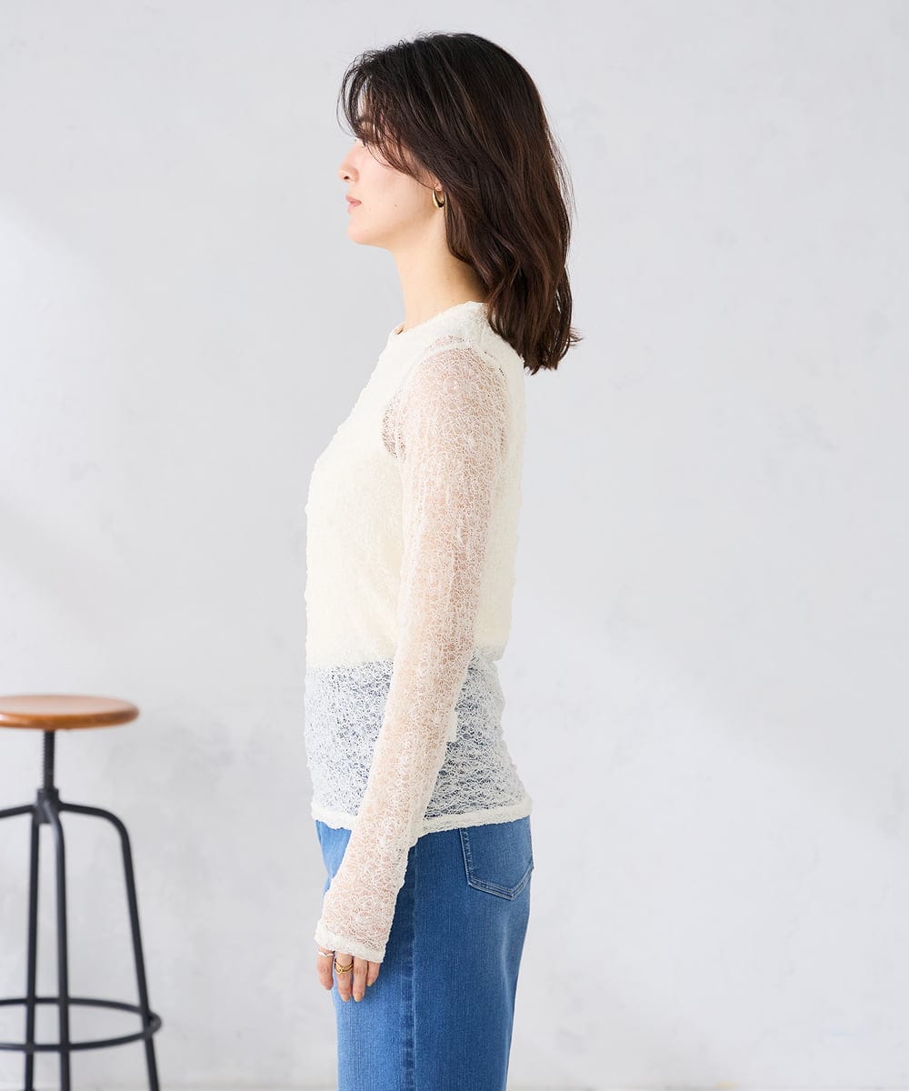 K2KED04029 a.v.v(アー・ヴェ・ヴェ) ストレッチレーストップス アイボリー