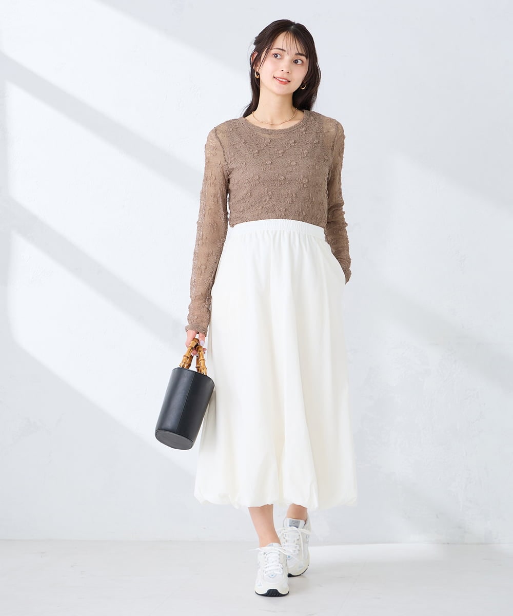 K2KED04029 a.v.v(アー・ヴェ・ヴェ) ストレッチレーストップス アイボリー