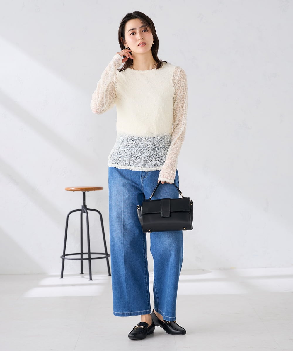 K2KED04029 a.v.v(アー・ヴェ・ヴェ) ストレッチレーストップス アイボリー