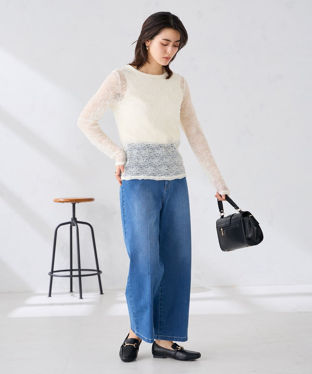 K2KED04029 a.v.v(アー・ヴェ・ヴェ) ストレッチレーストップス アイボリー