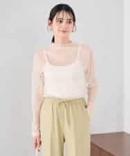 K2KED07029 a.v.v(アー・ヴェ・ヴェ) シャイニーシアーハイネックカットソー アイボリー