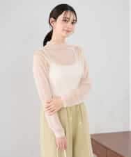 K2KED07029 a.v.v(アー・ヴェ・ヴェ) シャイニーシアーハイネックカットソー アイボリー