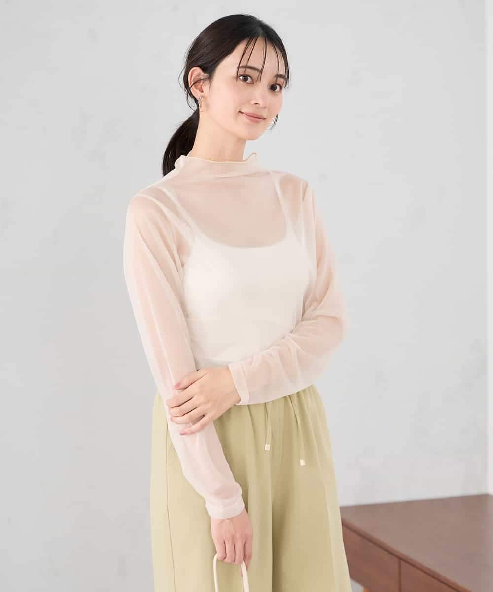 K2KED07029 a.v.v(アー・ヴェ・ヴェ) シャイニーシアーハイネックカットソー アイボリー