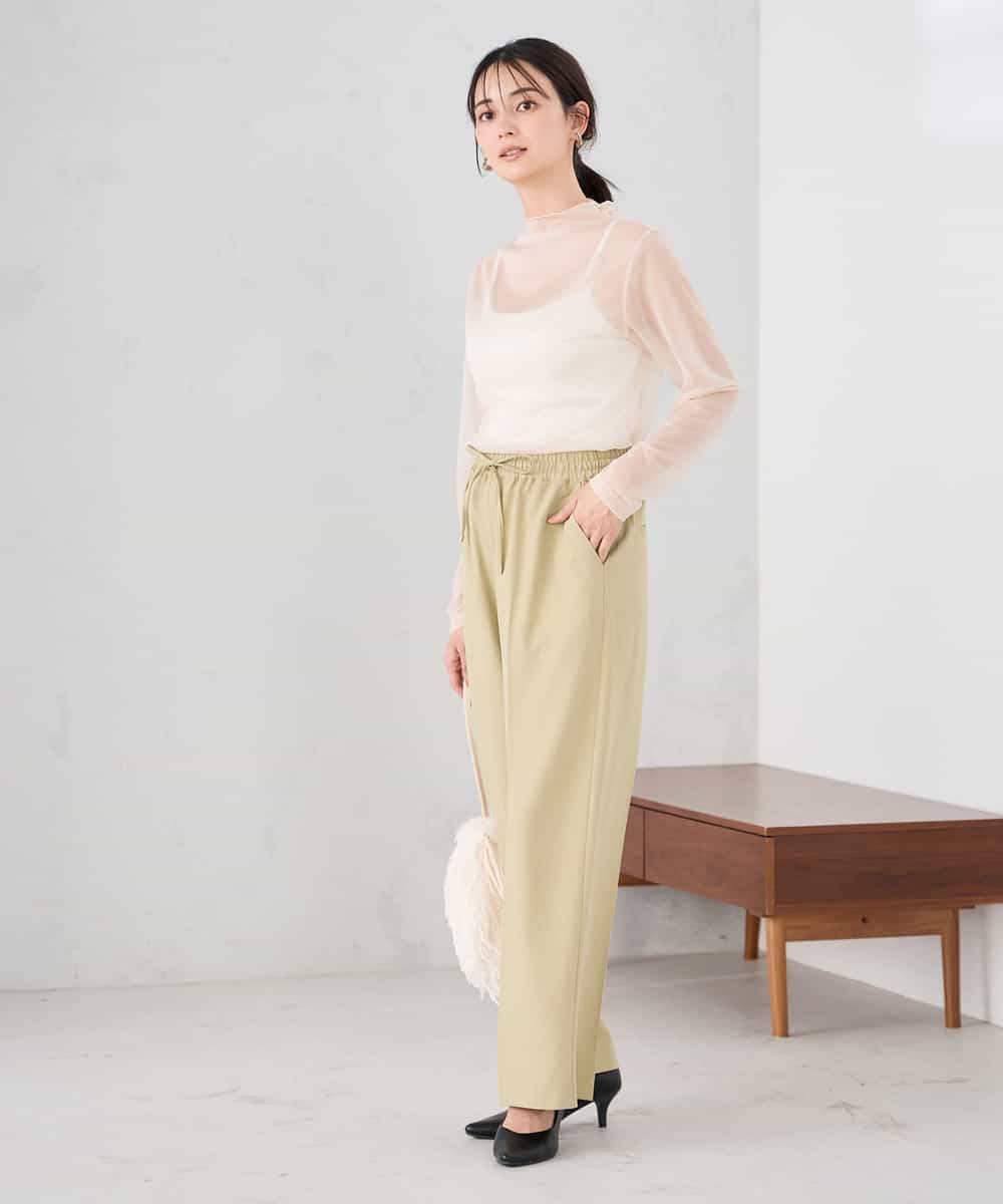 K2KED07029 a.v.v(アー・ヴェ・ヴェ) シャイニーシアーハイネックカットソー アイボリー