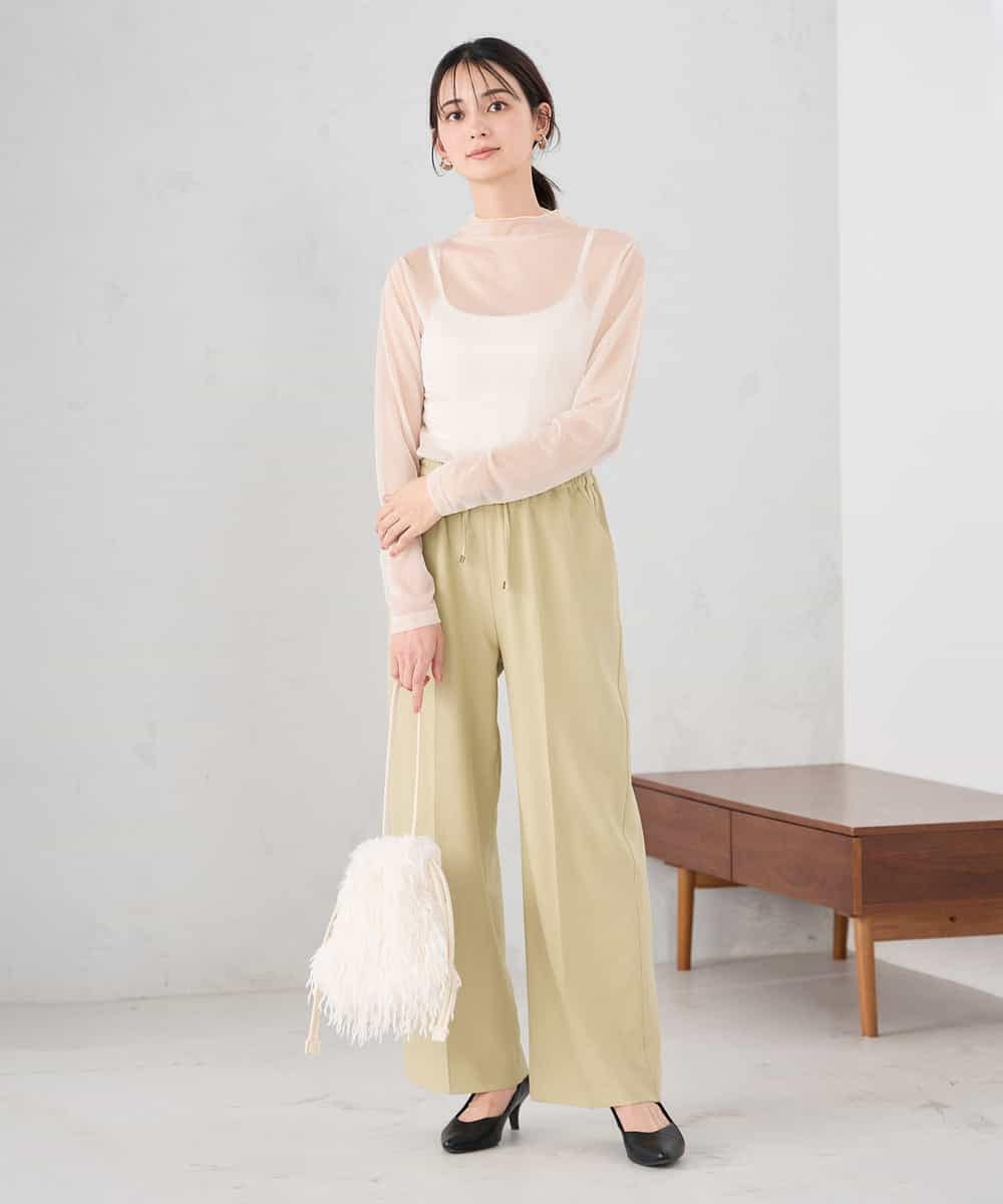 K2KED07029 a.v.v(アー・ヴェ・ヴェ) シャイニーシアーハイネックカットソー アイボリー