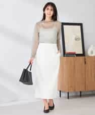 K2KED07029 a.v.v(アー・ヴェ・ヴェ) シャイニーシアーハイネックカットソー アイボリー