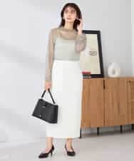 K2KED07029 a.v.v(アー・ヴェ・ヴェ) シャイニーシアーハイネックカットソー アイボリー