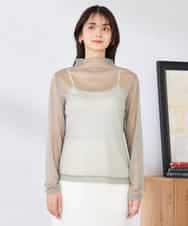 K2KED07029 a.v.v(アー・ヴェ・ヴェ) シャイニーシアーハイネックカットソー アイボリー