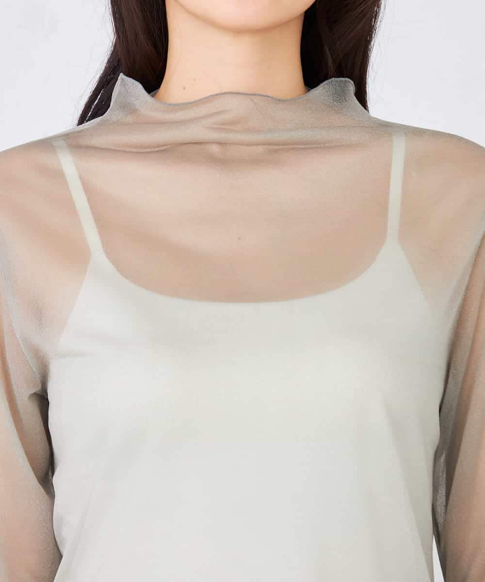 K2KED07029 a.v.v(アー・ヴェ・ヴェ) シャイニーシアーハイネックカットソー アイボリー