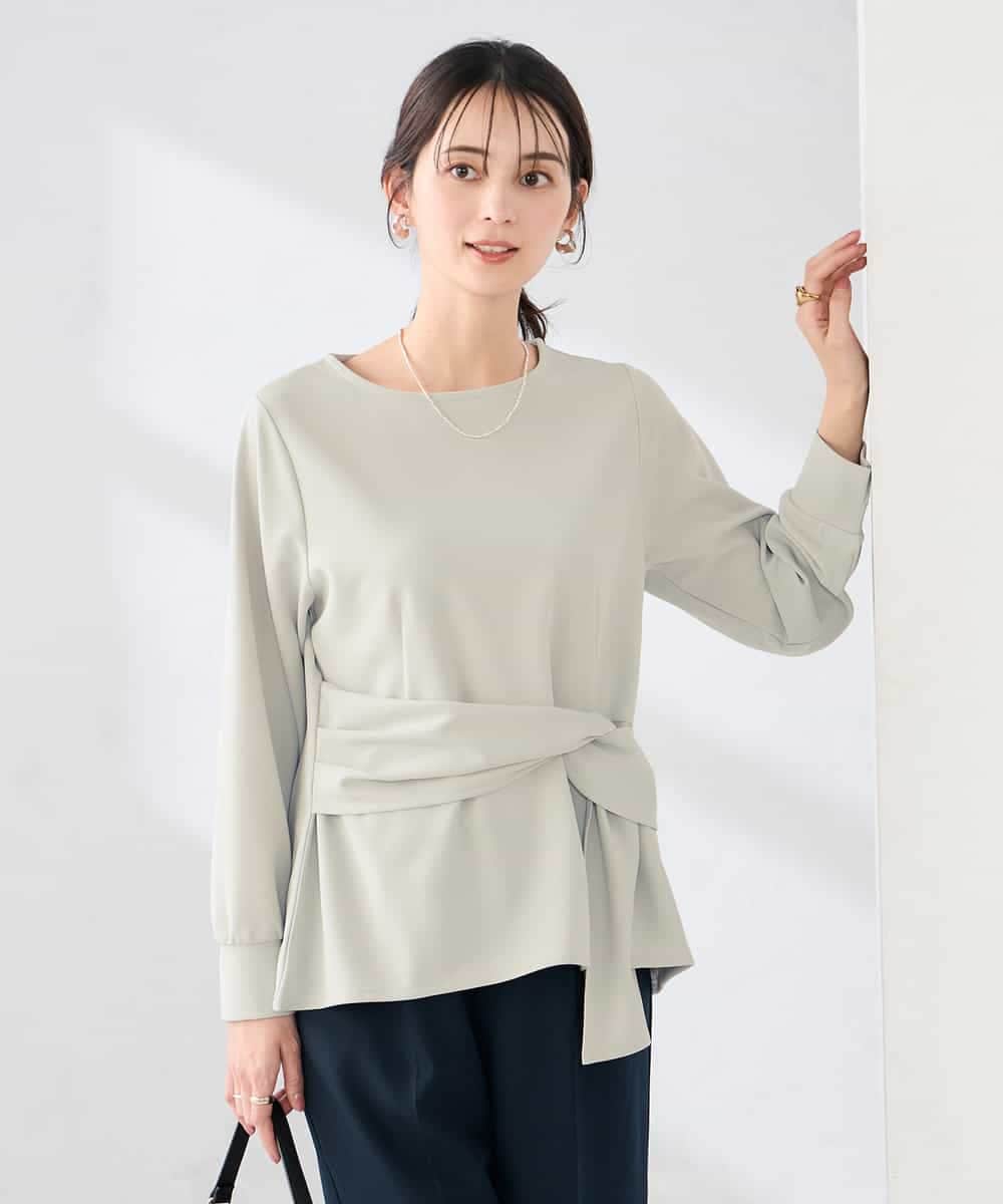 K2KED12044 a.v.v(アー・ヴェ・ヴェ) ウエストリボントップス ライトグレー