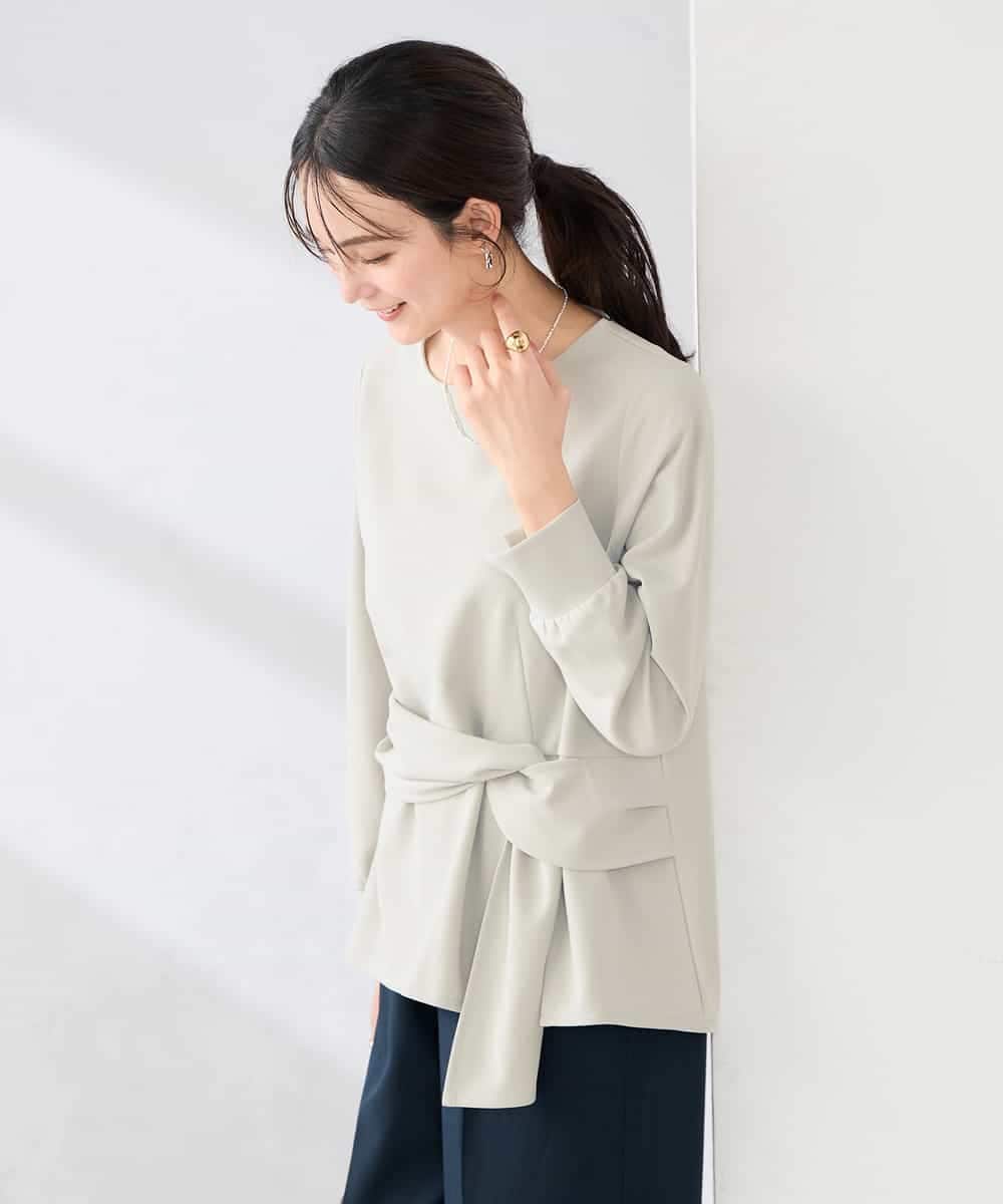 K2KED12044 a.v.v(アー・ヴェ・ヴェ) ウエストリボントップス ライトグレー