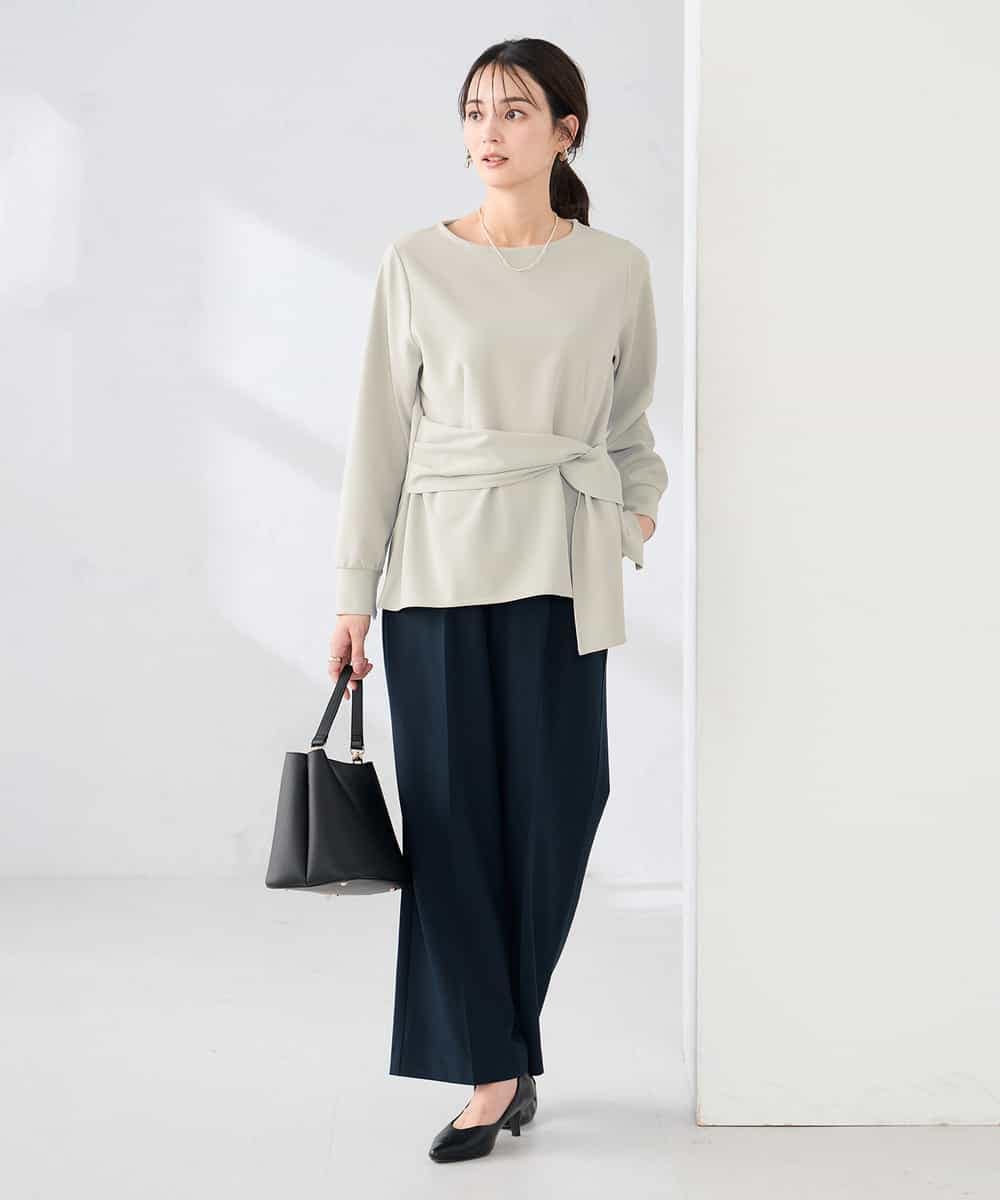 K2KED12044 a.v.v(アー・ヴェ・ヴェ) ウエストリボントップス ライトグレー