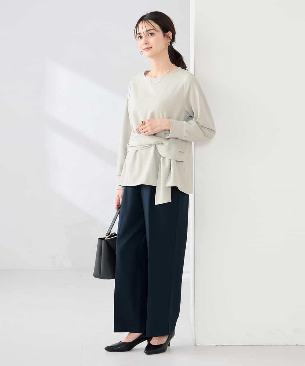 K2KED12044 a.v.v(アー・ヴェ・ヴェ) ウエストリボントップス ライトグレー