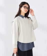 K2KED14044 a.v.v(アー・ヴェ・ヴェ) ラメ裏毛ドルマンスウェット グレージュ