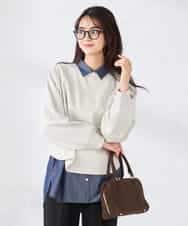 K2KED14044 a.v.v(アー・ヴェ・ヴェ) ラメ裏毛ドルマンスウェット グレージュ