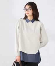 K2KED14044 a.v.v(アー・ヴェ・ヴェ) ラメ裏毛ドルマンスウェット グレージュ