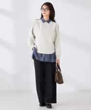 K2KED14044 a.v.v(アー・ヴェ・ヴェ) ラメ裏毛ドルマンスウェット グレージュ