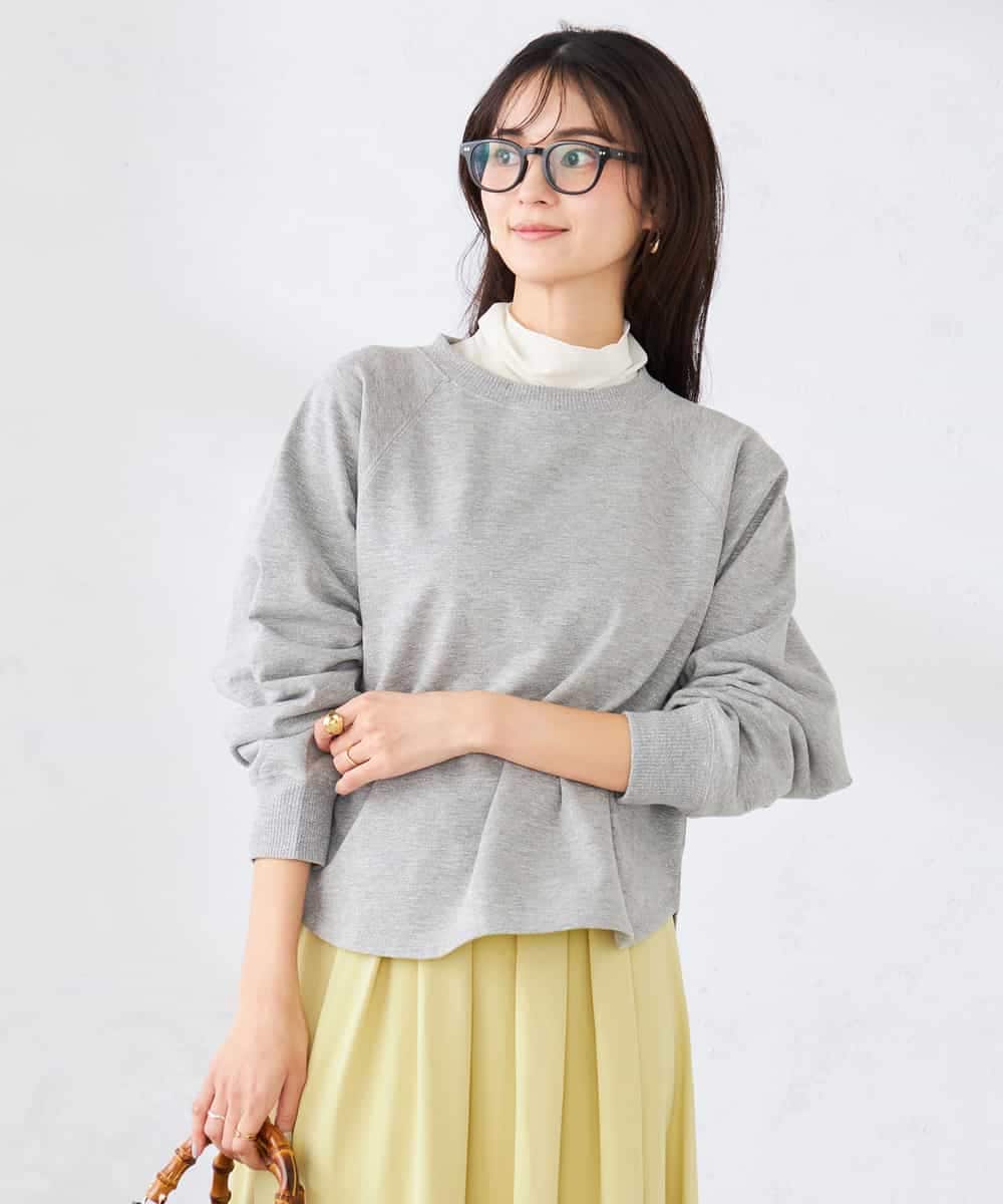 K2KED14044 a.v.v(アー・ヴェ・ヴェ) ラメ裏毛ドルマンスウェット グレージュ