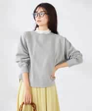 K2KED14044 a.v.v(アー・ヴェ・ヴェ) ラメ裏毛ドルマンスウェット グレージュ