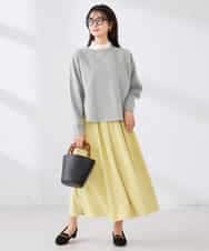 K2KED14044 a.v.v(アー・ヴェ・ヴェ) ラメ裏毛ドルマンスウェット グレージュ