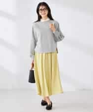 K2KED14044 a.v.v(アー・ヴェ・ヴェ) ラメ裏毛ドルマンスウェット グレージュ