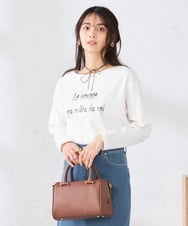 K2KED15034 a.v.v(アー・ヴェ・ヴェ) 【コットン100%】ロゴアソートロンT ダークグレー（箔プリント）