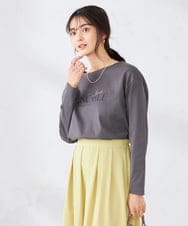 K2KED15034 a.v.v(アー・ヴェ・ヴェ) 【コットン100%】ロゴアソートロンT ダークグレー（箔プリント）