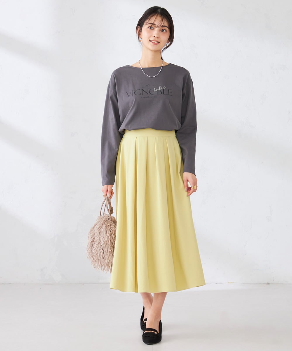 K2KED15034 a.v.v(アー・ヴェ・ヴェ) 【コットン100%】ロゴアソートロンT ダークグレー（箔プリント）