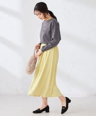 K2KED15034 a.v.v(アー・ヴェ・ヴェ) 【コットン100%】ロゴアソートロンT ダークグレー（箔プリント）