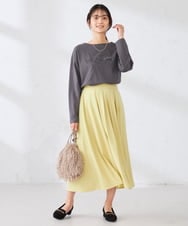 K2KED15034 a.v.v(アー・ヴェ・ヴェ) 【コットン100%】ロゴアソートロンT ダークグレー（箔プリント）