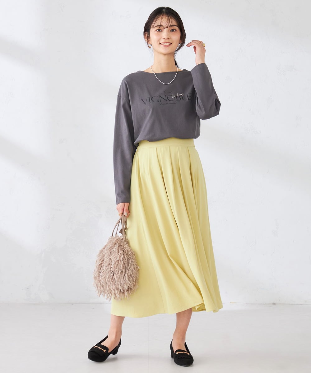 K2KED15034 a.v.v(アー・ヴェ・ヴェ) 【コットン100%】ロゴアソートロンT ダークグレー（箔プリント）