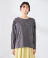 K2KED15034 a.v.v(アー・ヴェ・ヴェ) 【コットン100%】ロゴアソートロンT ダークグレー（箔プリント）