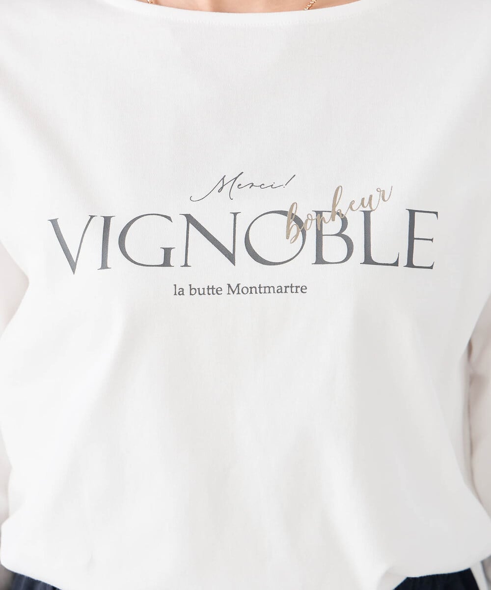 K2KED15034 a.v.v(アー・ヴェ・ヴェ) 【コットン100%】ロゴアソートロンT ダークグレー（箔プリント）