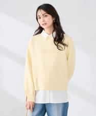 K2KED19039 a.v.v(アー・ヴェ・ヴェ) フロッキープリントプルオーバー ライトイエロー