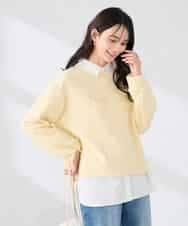 K2KED19039 a.v.v(アー・ヴェ・ヴェ) フロッキープリントプルオーバー ライトイエロー