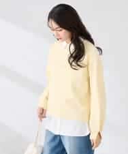 K2KED19039 a.v.v(アー・ヴェ・ヴェ) フロッキープリントプルオーバー ライトイエロー