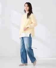 K2KED19039 a.v.v(アー・ヴェ・ヴェ) フロッキープリントプルオーバー ライトイエロー