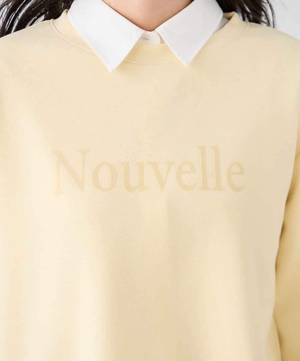 K2KED19039 a.v.v(アー・ヴェ・ヴェ) フロッキープリントプルオーバー ライトイエロー