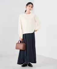 K2KED19039 a.v.v(アー・ヴェ・ヴェ) フロッキープリントプルオーバー ライトイエロー