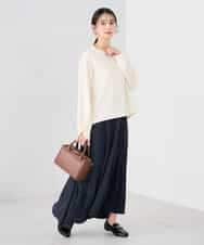 K2KED19039 a.v.v(アー・ヴェ・ヴェ) フロッキープリントプルオーバー ライトイエロー