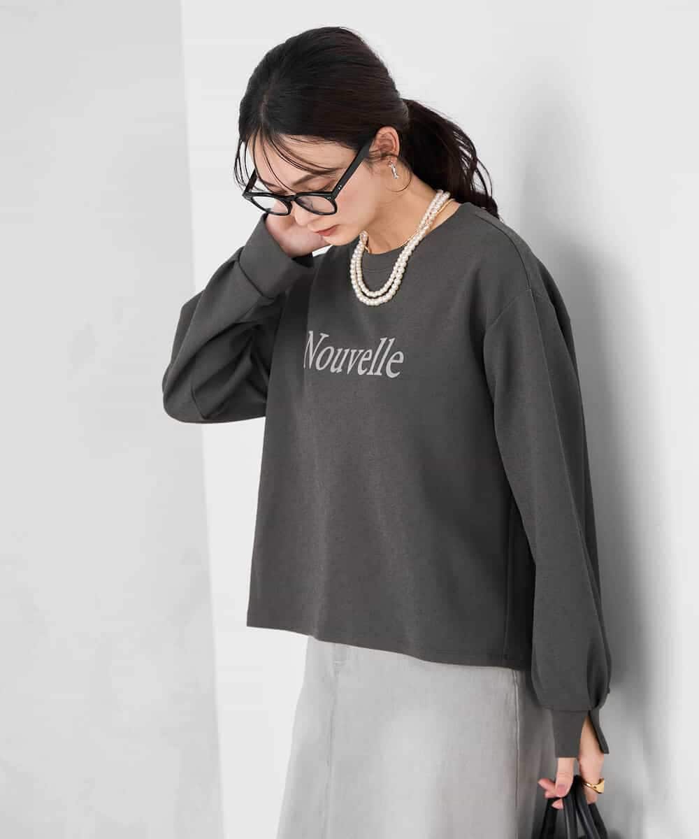 K2KED19039 a.v.v(アー・ヴェ・ヴェ) フロッキープリントプルオーバー ライトイエロー