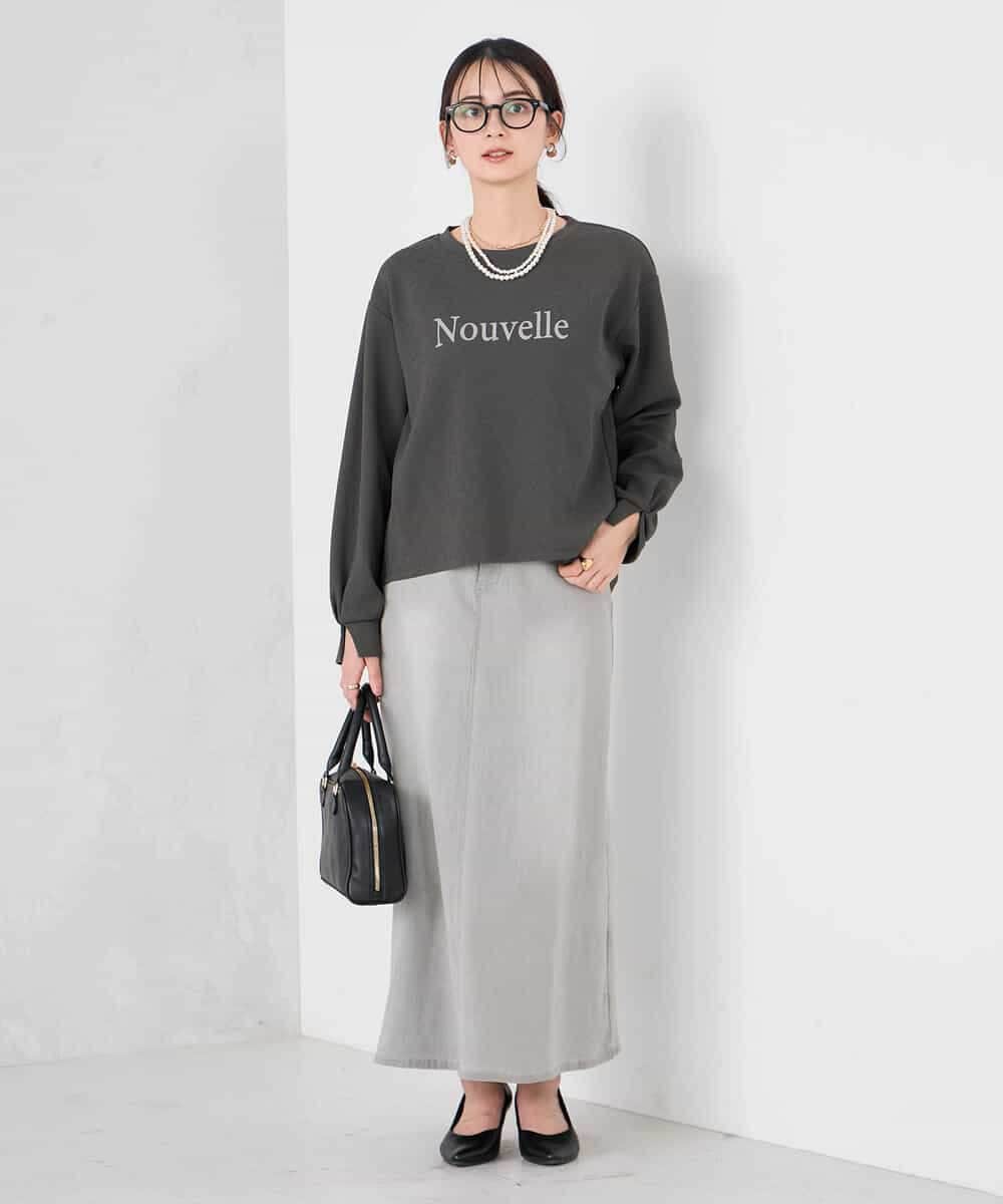 K2KED19039 a.v.v(アー・ヴェ・ヴェ) フロッキープリントプルオーバー ライトイエロー